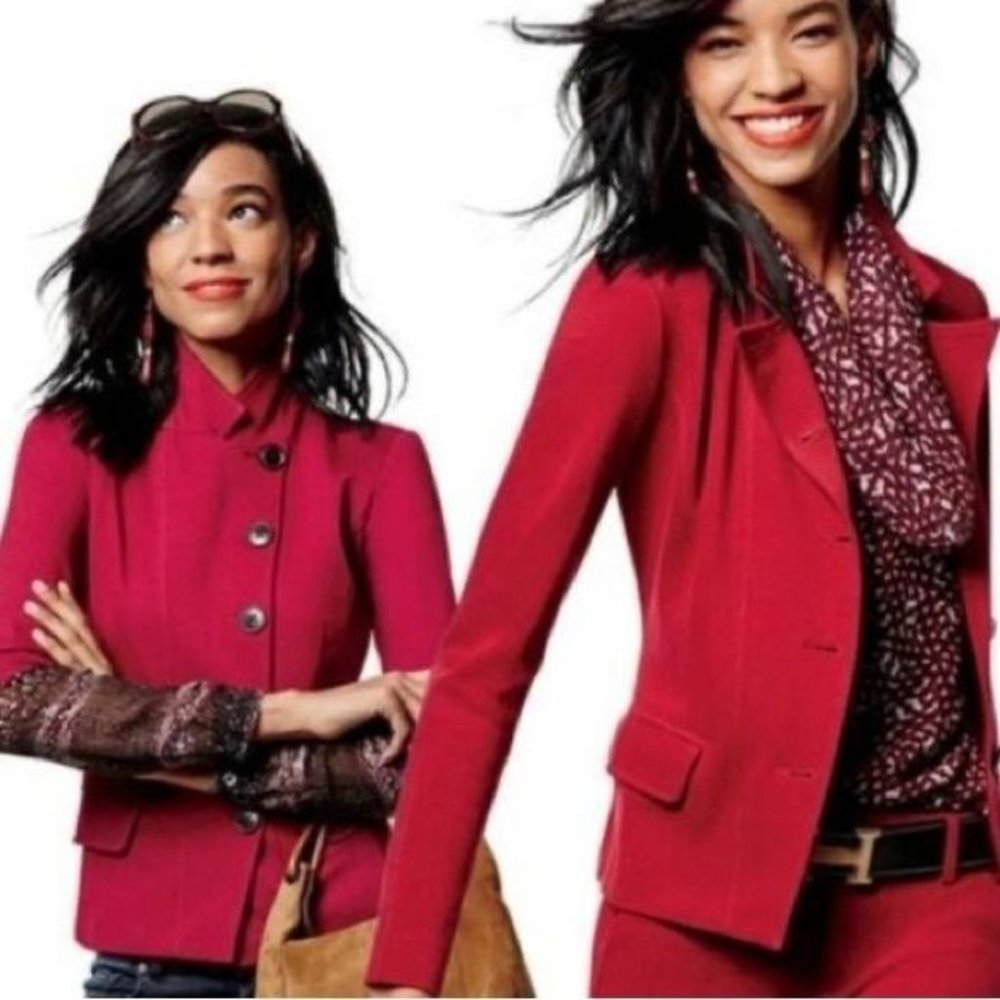 Cabi 3175 Rhubarb Red Outing Blazer Button Down Jacket